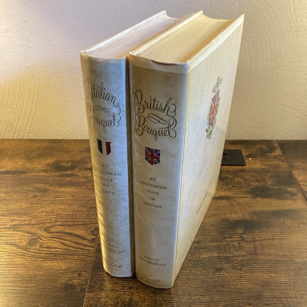 Vintage Epicurean Gourmet Tour Italy France 2 Book Lot‎ Set Samuel Chamberlain